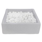 Vierkante ballenbak 90x90 cm met 300 ballen wit