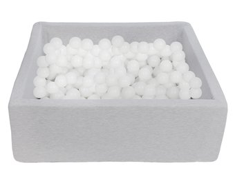 Vierkante ballenbak 90x90 cm met 300 ballen wit