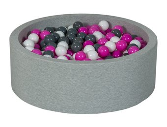 Ballenbak 90 cm met 450 ballen wit, paars & grijs