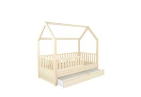 Huisbed 80x160 cm pijnboom kinderbed met lade