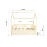 Huisbed 80x160 cm pijnboom kinderbed met lade