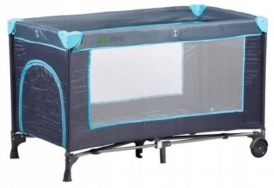 Reisbedje met klamboe zijkanten - opvouwbaar - blauw