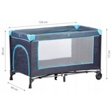 Reisbedje met klamboe zijkanten - opvouwbaar - blauw