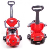 Multifunctionele kinderwagen en loopwagen in-een - rood