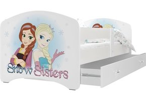 Kinderbed Frozen prinsessen 90x200cm - wit -met lade - zonder matras