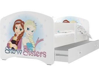 Kinderbed Frozen prinsessen 90x200cm - wit -met lade - zonder matras