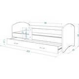 Kinderbed Frozen prinsessen 90x200cm - wit -met lade - zonder matras