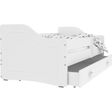 Kinderbed luxe uitvoering 200x80 cm - wit - met lade - met matras