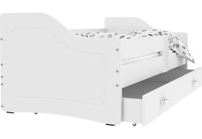 Kinderbed luxe uitvoering 200x80 cm - wit - met lade - met matras