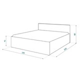 Houten bed 2 persoons 180x200 cm grijs