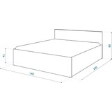 Houten bed 2 persoons 140x200cm grijs