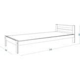 Houten bed 90x200cm