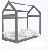 Houten bed - Huisbed - Huis bed - kinderbed - 160x80 - Grijs