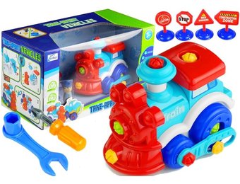 Educatieve speelgoed trein - inclusief schroevendraaier moersleutel en bouwbord