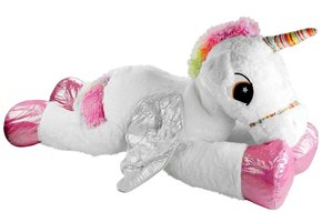 Pluche eenhoorn knuffel - wit - 120 cm