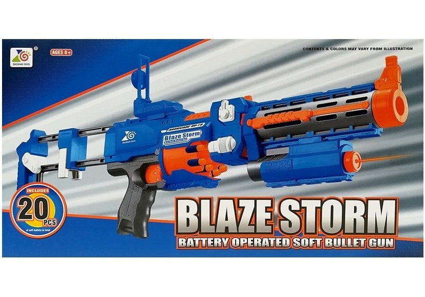 Dekking achterstalligheid Destructief NERF gun geweer blauw met 20 foam darts - VC-Lifestyle