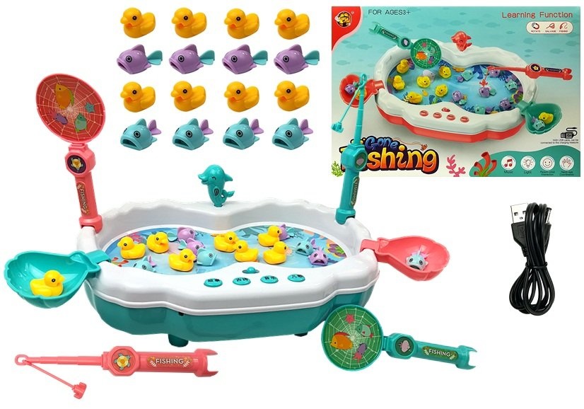 Kinderspeelgoed hengelspel blauw - Eendjes & vissen