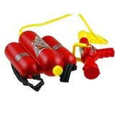 Waterpistool brandweerman brandblusser rood - Grote tank & spuitpistool
