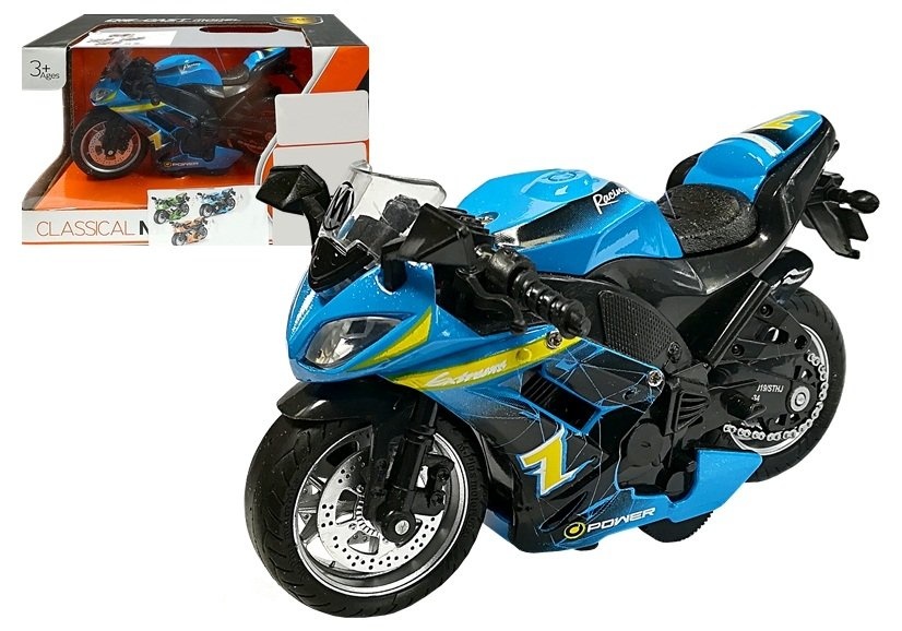 Speelgoed sportmotor met geluiden 1:14 Blauw