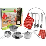 Kinderkeuken pannenset - RVS speelgoedpannen & keukengerei - 23-delig