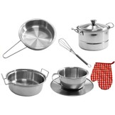 Kinderkeuken pannenset - RVS speelgoedpannen & keukengerei - 23-delig