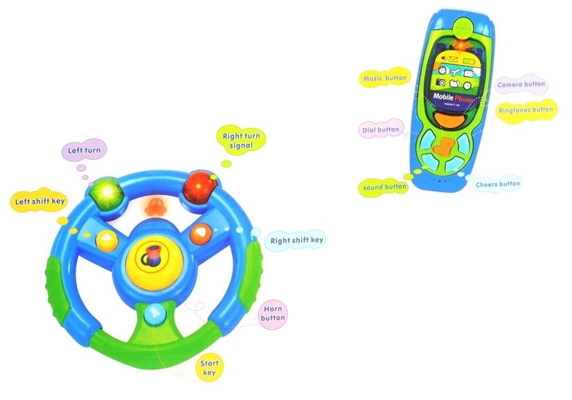 Ook afstand Het kantoor Educatieve baby auto set sleutels stuurwiel mobiele telefoon - VC-Lifestyle