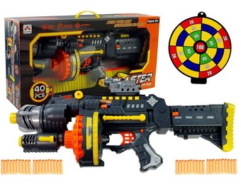 NERF gun machinegeweer met 4 0foam darts & schietoefening