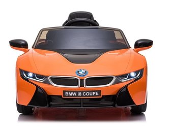 Elektrische kinderauto BMW I8 Coupé Oranje 12V 2,4 GHz afstandsbediening