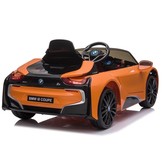Elektrische kinderauto BMW I8 Coupé Oranje 12V 2,4 GHz afstandsbediening