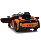 Elektrische kinderauto BMW I8 Coupé Oranje 12V 2,4 GHz afstandsbediening