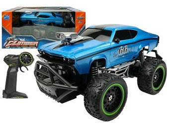 Off-Road RC-auto blauw met zender - 2.4 GHz - hoge wielen