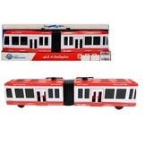 Speelgoed tram - frictie aangedreven - rood met wit - 47x7x8,5 cm