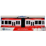 Speelgoed tram - frictie aangedreven - rood met wit - 47x7x8,5 cm