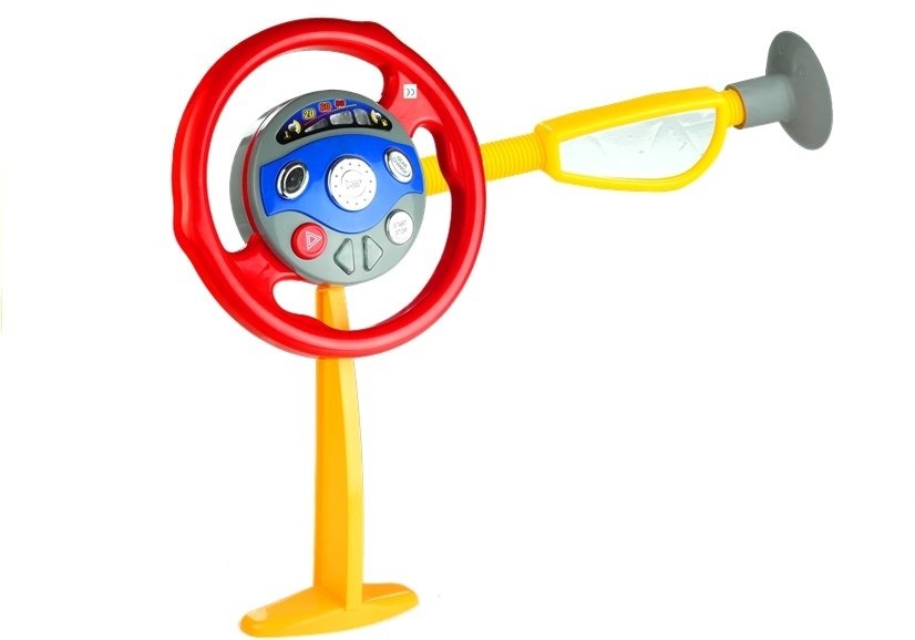 Speelgoed stuurwiel geel & rood - voor in de auto