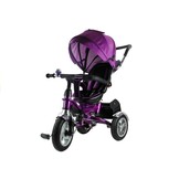 Driewieler loopwagen kinderfiets - Zwart & paars - met zonnescherm