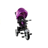 Driewieler loopwagen kinderfiets - Zwart & paars - met zonnescherm