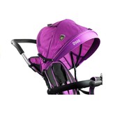 Driewieler loopwagen kinderfiets - Zwart & paars - met zonnescherm