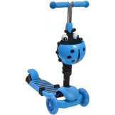 Kinder driewieler step - blauw lieveheersbeestje - met zitje