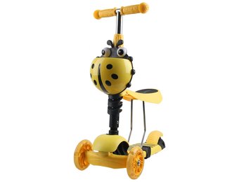 Kinder driewieler step - geel lieveheersbeestje - met zitje