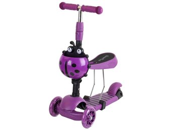 Kinder driewieler step - paars lieveheersbeestje - met zitje