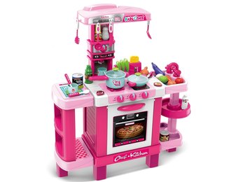 Kinderkeuken 37 elementen roze 78x29x87cm