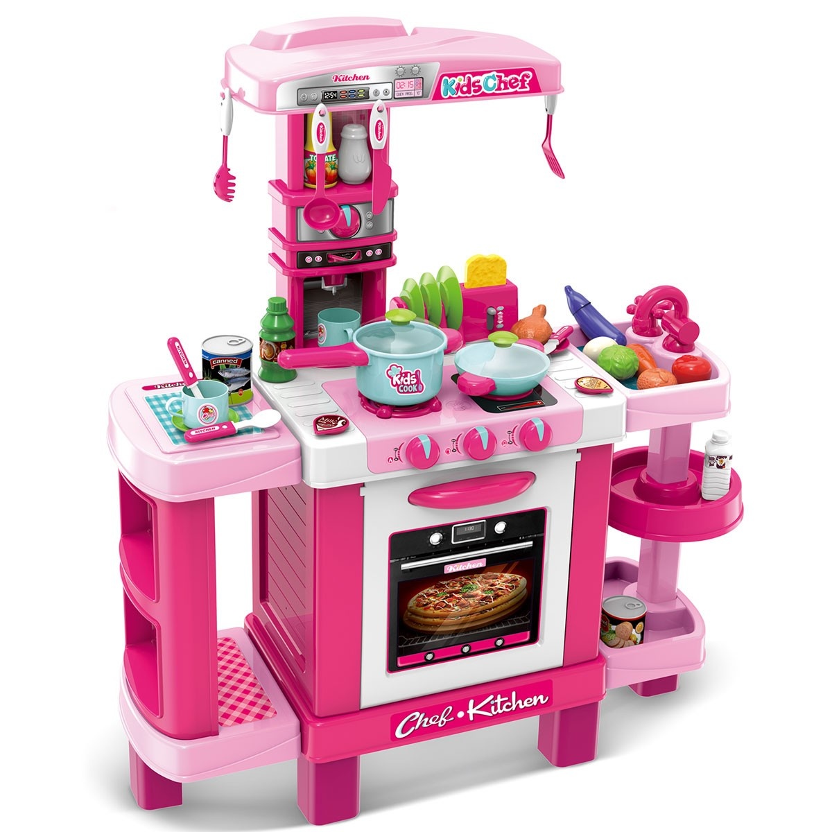 Kinderkeuken 37 elementen roze 78x29x87cm
