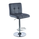 Barkruk set van 2 - Chroom met grijze bekleding - 37x44x112 cm