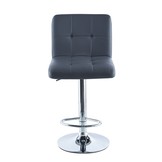 Barkruk set van 2 - Chroom met grijze bekleding - 37x44x112 cm