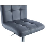 Barkruk set van 2 - Chroom met grijze bekleding - 37x44x112 cm