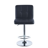 Barkruk set van 2 - Chroom met zwarte bekleding - 37x44x112 cm