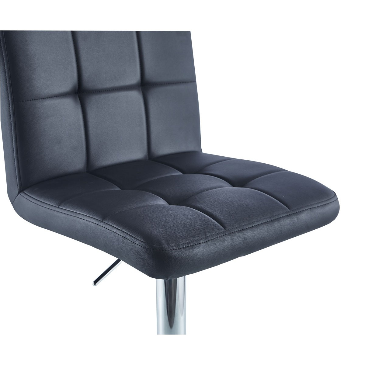 Barkruk set van 2 - Chroom met zwarte bekleding - 37x44x112 cm