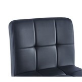 Barkruk set van 2 - Chroom met zwarte bekleding - 37x44x112 cm