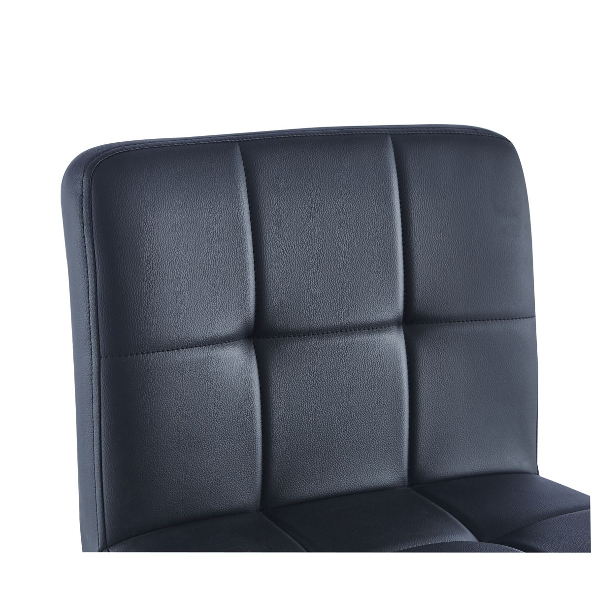 Barkruk set van 2 - Chroom met zwarte bekleding - 37x44x112 cm