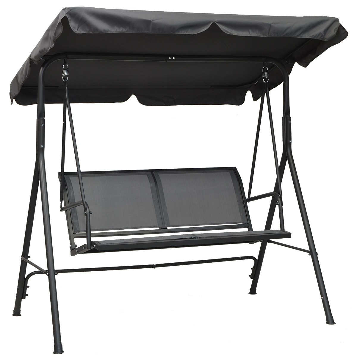 2-zits tuin- en balkonschommel 140x110x153cm grijs